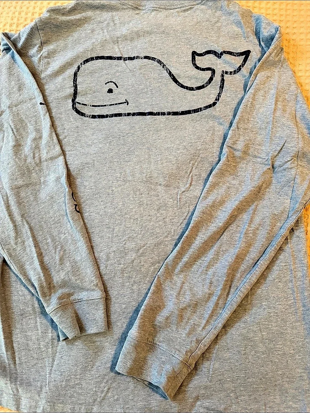 vineyard vines Whale Graphic Long Sleeve Tee Gray Size Medium